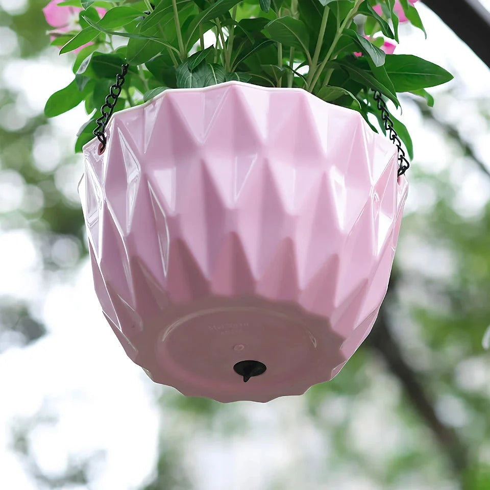 Modern white polyresin wall-mounted flower planter with sleek, contemporary design