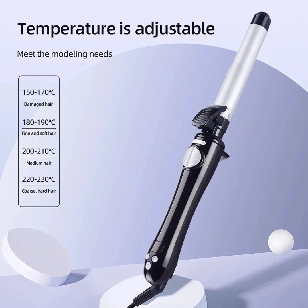 Professional 25mm Automatic Curling Iron with 360-degree Rotation and Adjustable Temperature for Salon-Quality Curls