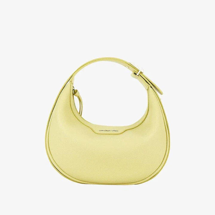 Stylish crescent-shaped leather crossbody bag with soft, supple texture for everyday elegance