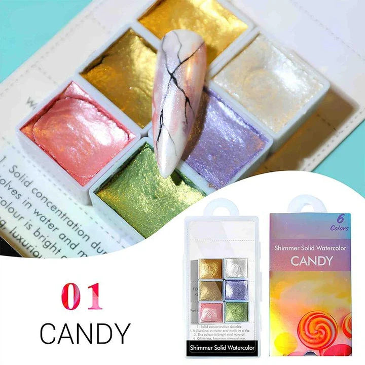Sparkling iridescent, holographic, and chameleon nail art powder in various vibrant colours