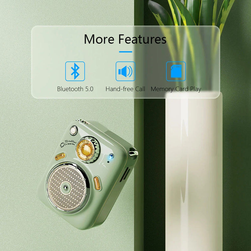 GiftHome UK Stylish Bluetooth Wireless Mini Retro Speakers - Iconic Design, Immersive Sound