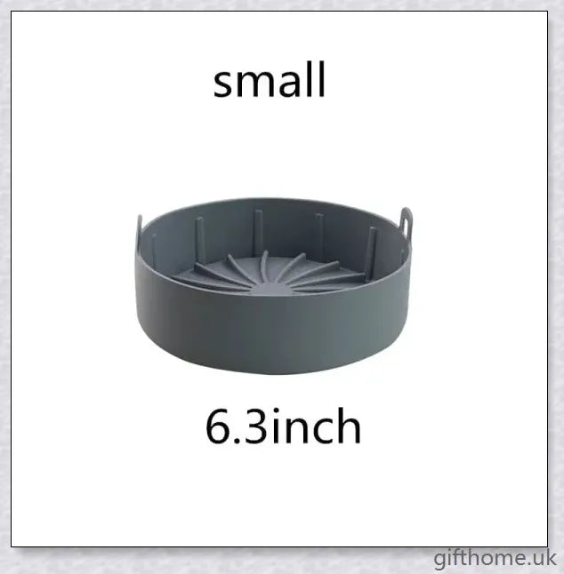 Premium silicone air fryer pot in brown and grey colours, suitable for various air frying and cooking tasks