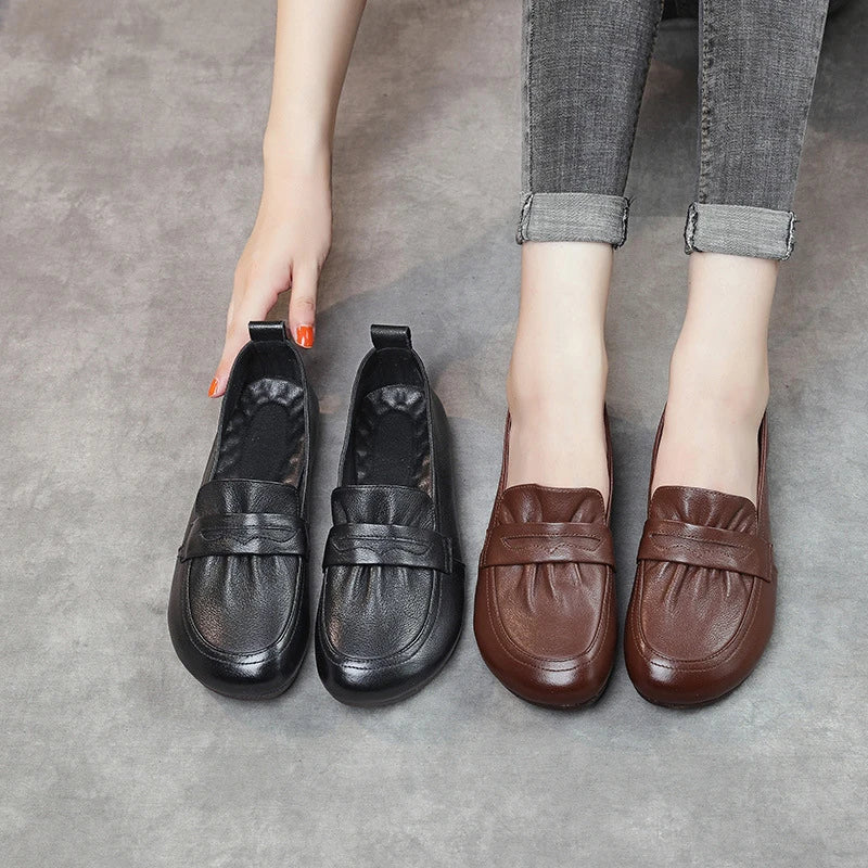 Premium cowhide leather retro shoes for women in a variety of colours and sizes