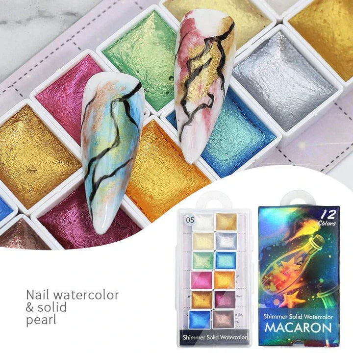 Sparkling iridescent, holographic, and chameleon nail art powder in various vibrant colours