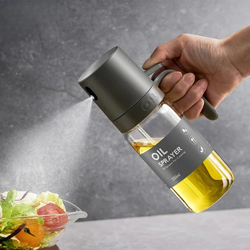 250ml High Borosilicate Glass Oil Spray Bottle with Ergonomic Handle and Eco-Friendly Lid