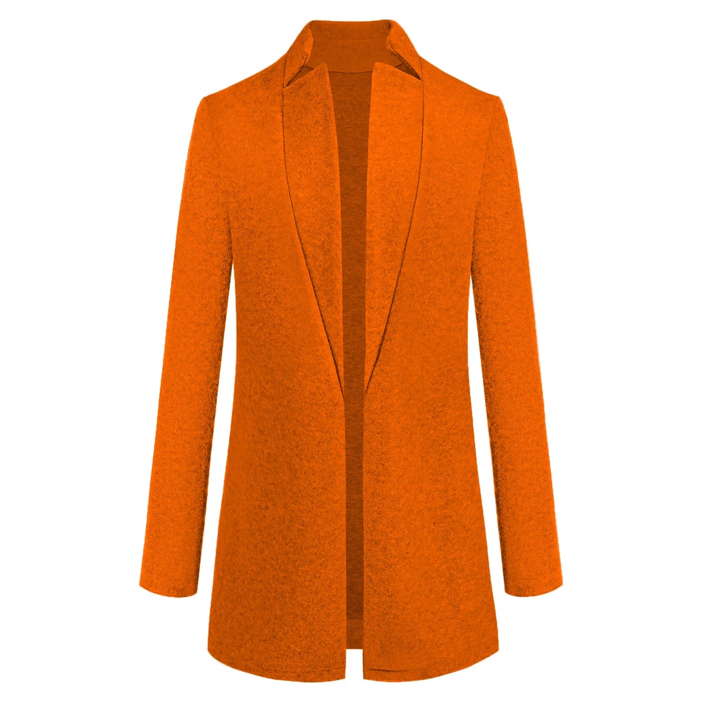 Premium British woollen coat with stand collar, featuring a sleek, slim-fit silhouette and subtle stitching details