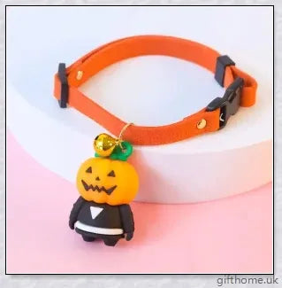Collaween Halloween Pet Collar Adornment with whimsical cartoon patterns and glow-in-the-dark features
