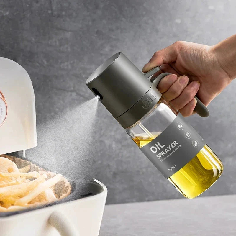 250ml High Borosilicate Glass Oil Spray Bottle with Ergonomic Handle and Eco-Friendly Lid