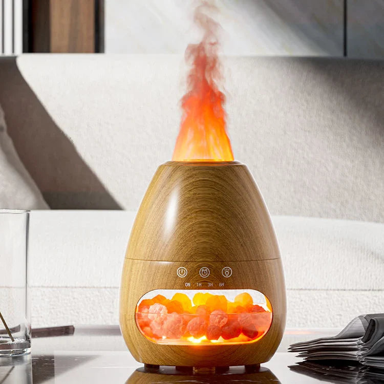 Stylish aroma diffuser with elegant design options, including white, light wood grain, marble pattern, and dark wood grain finishes