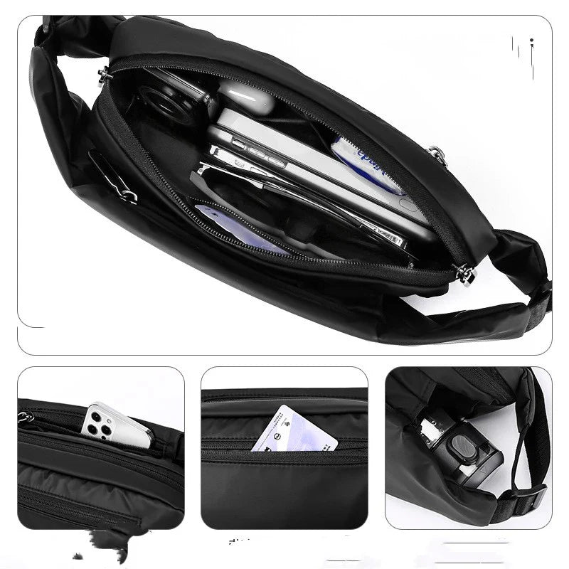 Stylish nylon one-shoulder backpack with zip closure and comfortable strap for professional work attire