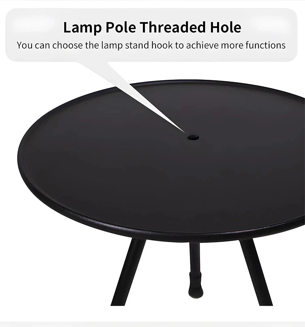 Adjustable Ultralight Portable Camping Round Table with Light Stand - Premium and Durable Outdoor Furniture for Camping, Picnics, and More