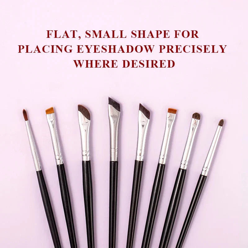 Premium 4-Piece Synthetic Eye Makeup Brush Set with Wooden Handles for Precise Application and Blending