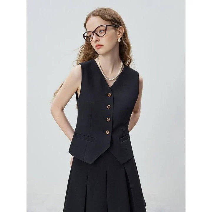 Elegant autumn casual suit set for contemporary women in chocolate brown color
