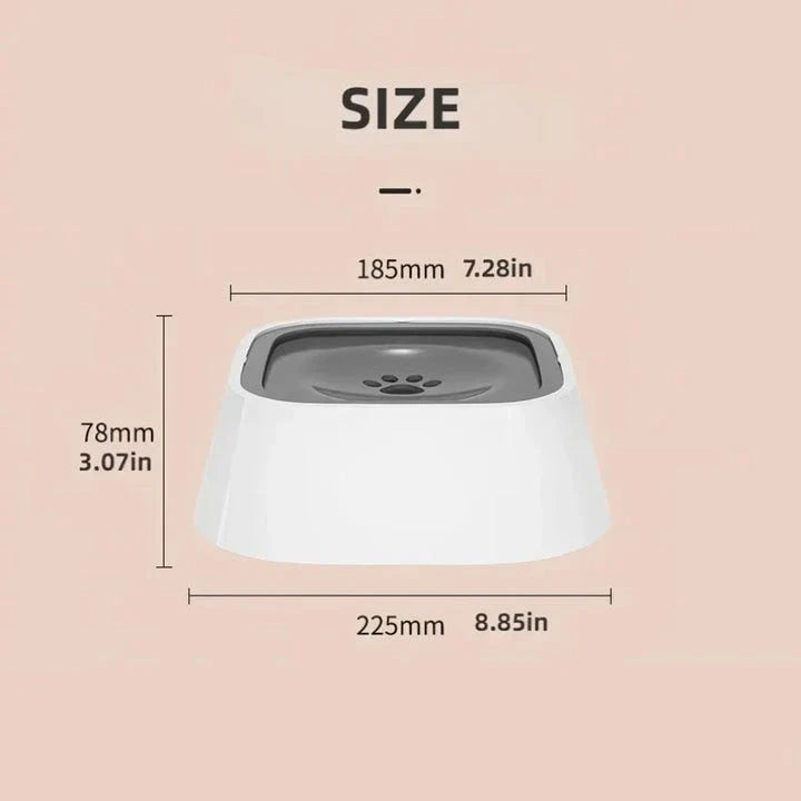 Trendha 1.5L Square Pet Water Bowl in blue colour, featuring a stylish design and raised edges to minimise water splashes