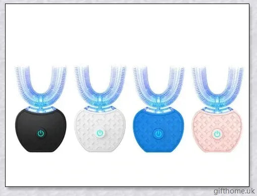 Premium Automatic Whitening Toothbrush with 360-degree rotating head, nano-blue light whitening, and gum massage features for sparkling smiles.