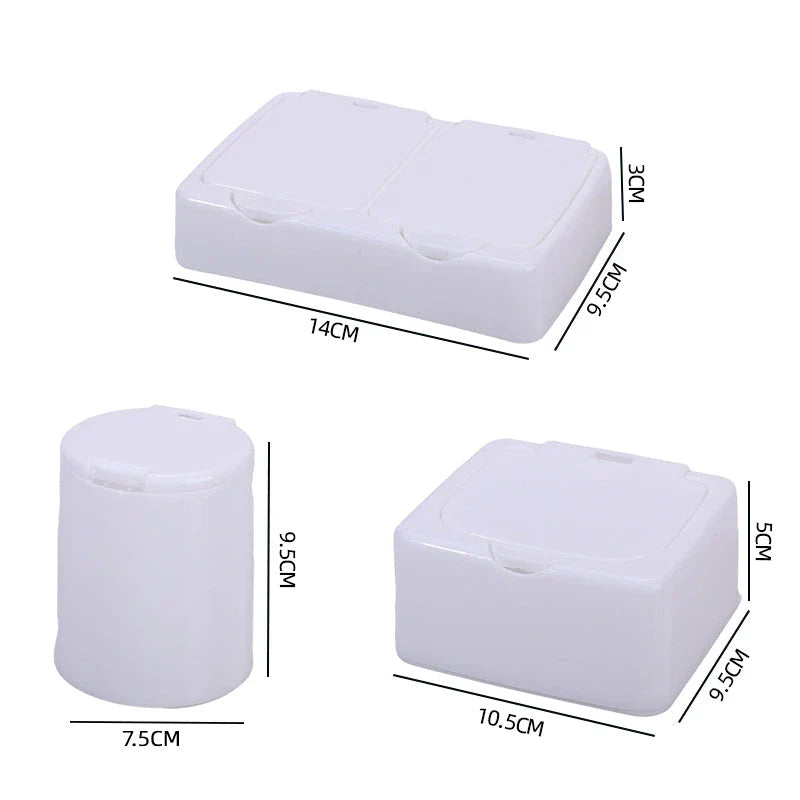 Premium 3-Piece Lash Extension Tool Storage Boxes in Elegant White