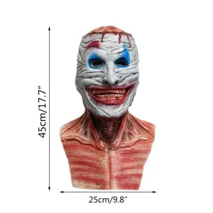 Terrifyingly lifelike horror mask with two removable layers, articulated jaw, and breathable design for a comfortable Halloween costume