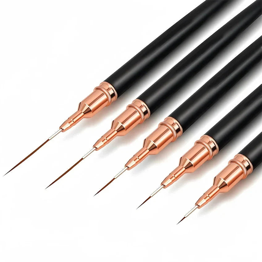 Professional Stripe Nail Art Brushes in various sizes for intricate nail art designs