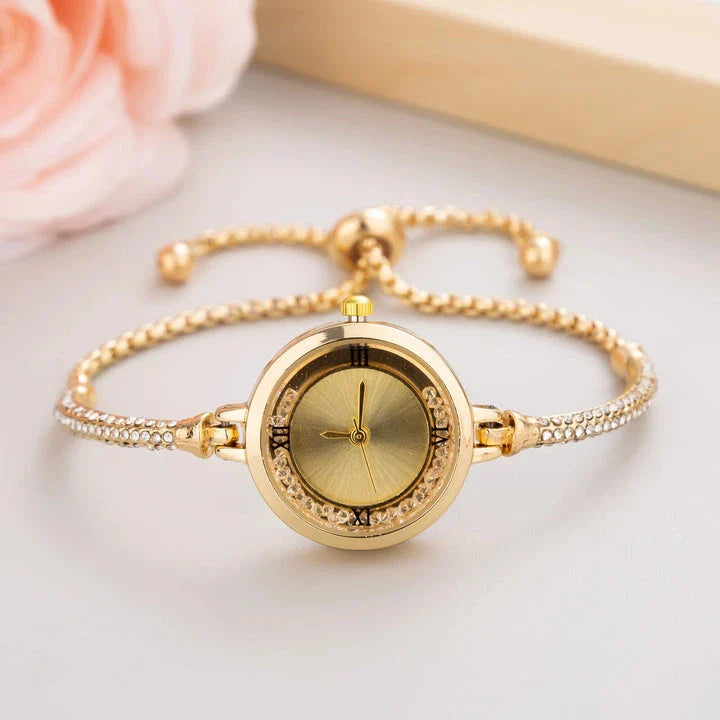 Elegant stainless steel quartz women's watch with compact dial, designed for timeless style and functionality