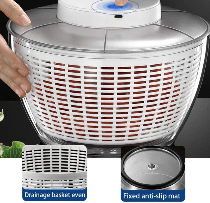 Efficient Electric Vegetable Dehydrator and Salad Spinner with modern design and easy-to-use controls