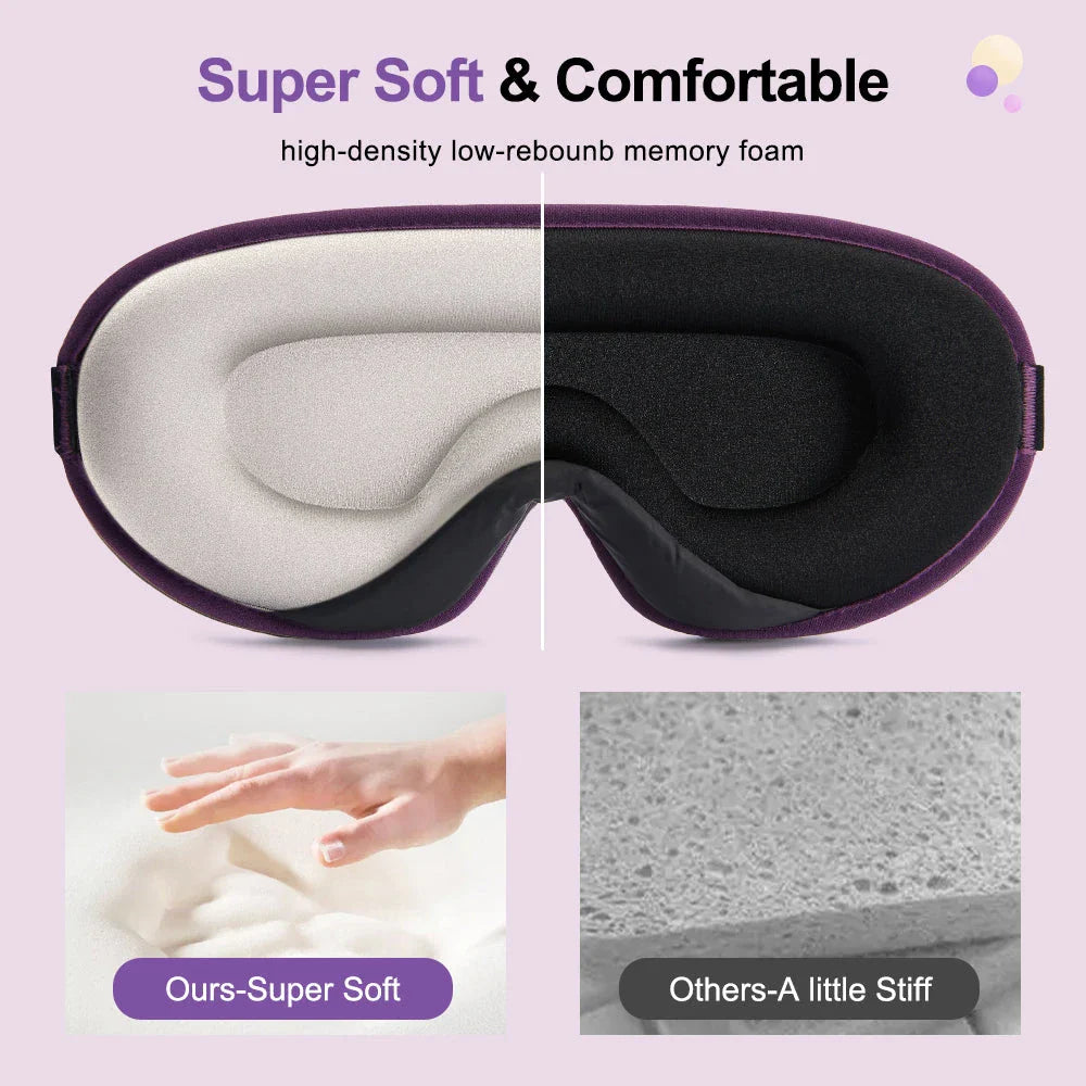 Luxury 3D Memory Foam Silk Sleep Mask for Uninterrupted, Comfortable Sleep