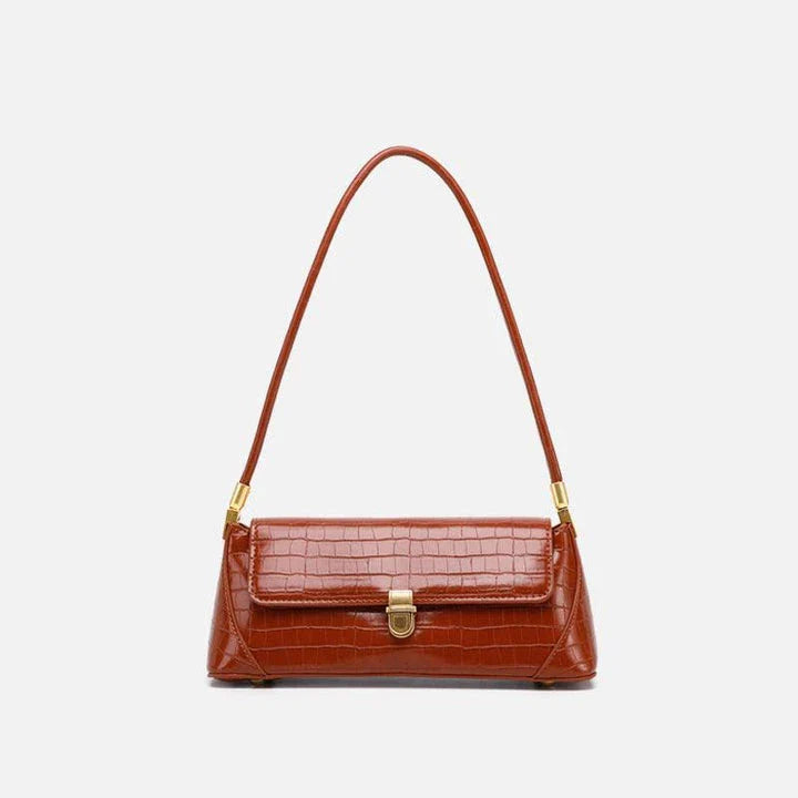 Stylish Trendy Shoulder Bag with Crocodile Pattern, Made of Premium PU Material for Versatile British Fashion