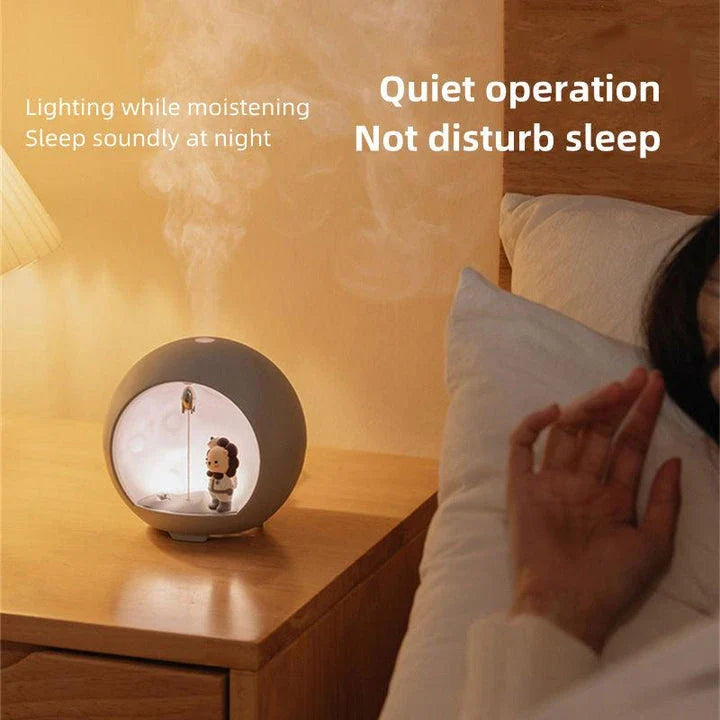 Charming Aromatherapy Lamp and USB Mini Air Humidifier with soft, soothing lighting and mist for a calming, magical atmosphere.