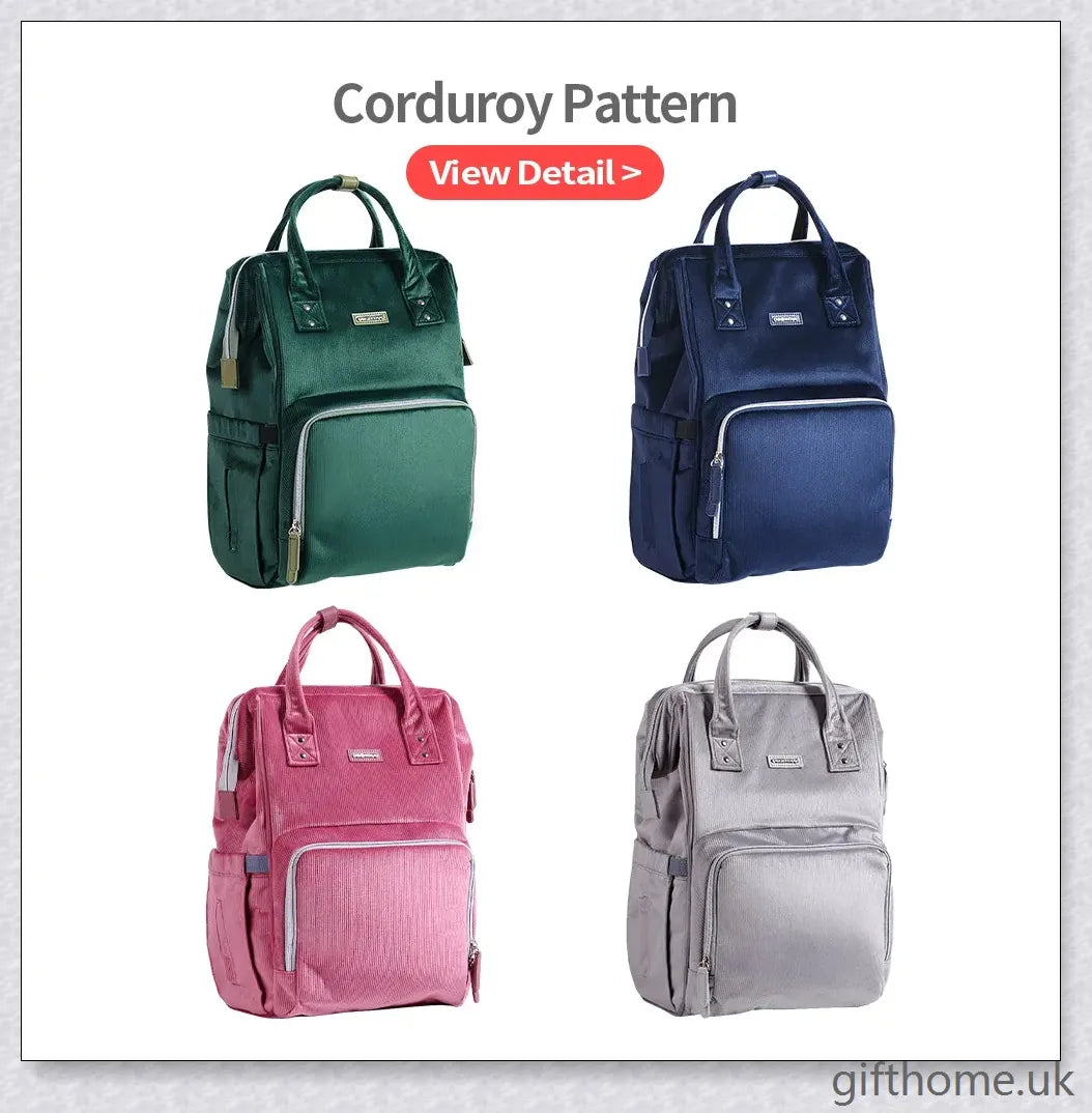 Premium polyester nappy backpack with multiple pockets and adjustable straps, perfect for modern British parents