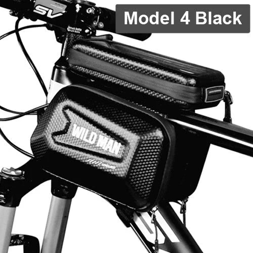 Stylish and practical bicycle handlebar bag with reflective accents for secure storage of essentials during cycling rides