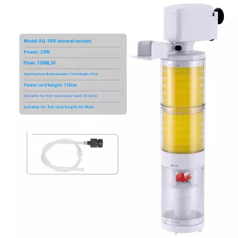 Premium 3-in-1 fish tank with integrated filtration system, sleek wall-mounted design, and durable plastic construction