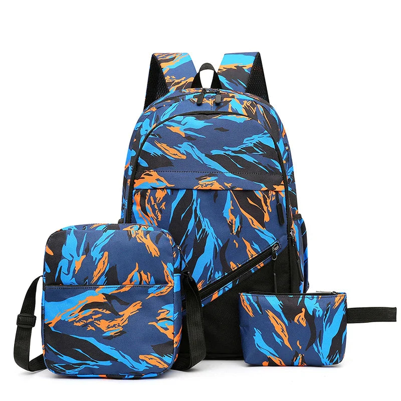 A durable, breathable Canvas Camouflage Backpack with multiple pockets and a spacious main compartment, perfect for outdoor adventures.