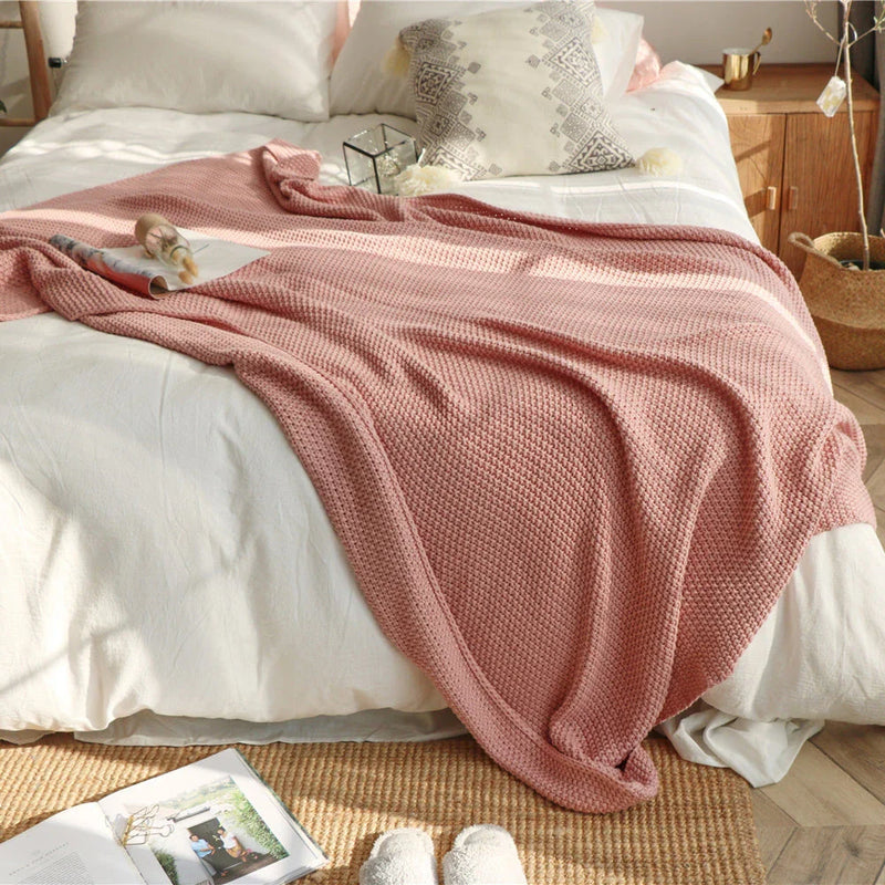 GiftHome UK Sumptuous Oversized Moss Knit Blanket for Cozy Comfort
