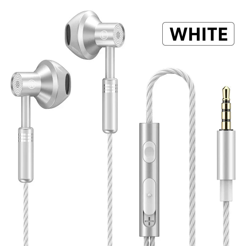 Premium 3.5mm wired sports earphones with microphone, featuring high-resolution sound, waterproof design, and convenient controls for active lifestyles.