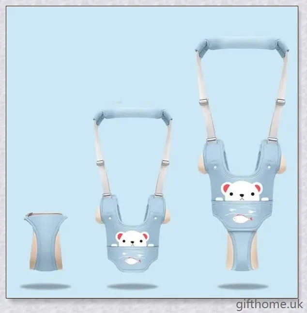 Premium baby walker with adjustable harness backpack, available in a variety of charming colour options to suit any nursery decor.