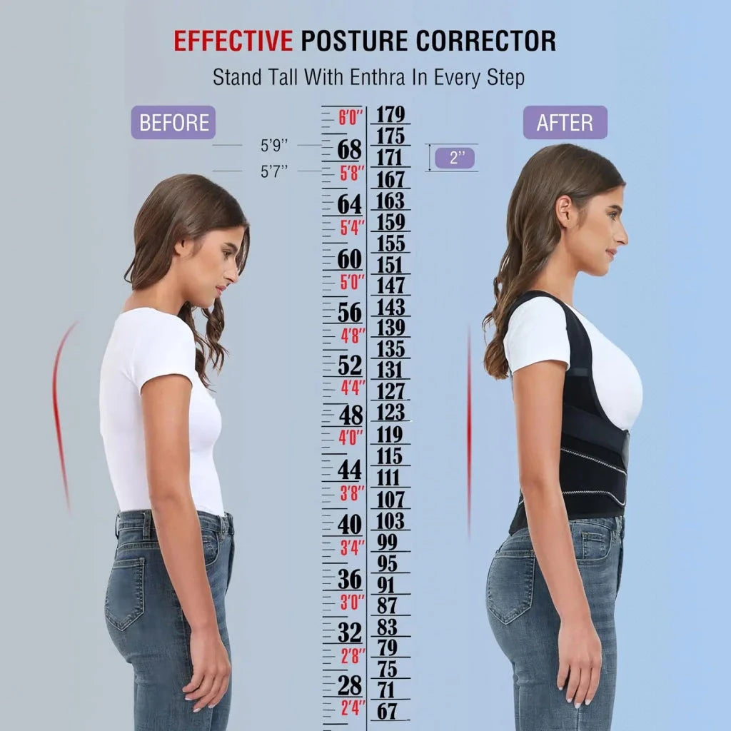 Adjustable posture corrector brace with customizable fit and breathable materials for pain relief and improved posture