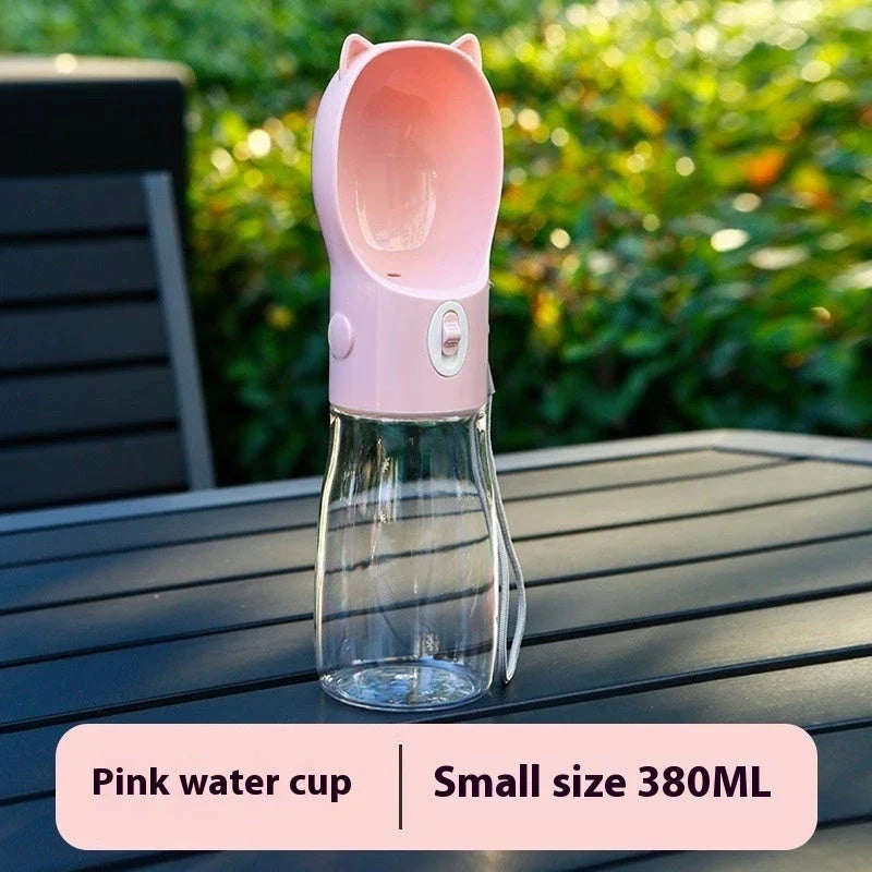 Portable pet drinking cups in various colours and sizes for hydrating your furry friend during outdoor activities