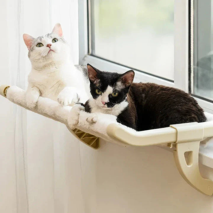 A stylish and durable cat hammock bed that attaches securely to any window, providing your feline friend with a cosy and elevated spot to relax.