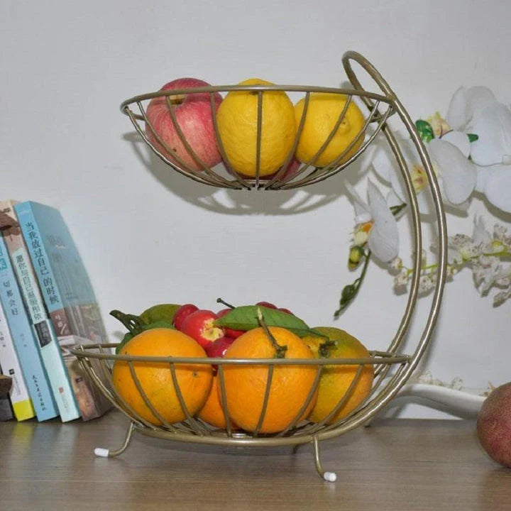 Premium iron fruit basket with ample storage capacity for fresh produce, designed for elegant kitchen organisation