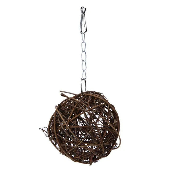 Premium eco-friendly chew toy for parrots, made from durable rattan and designed to promote natural chewing and mental enrichment