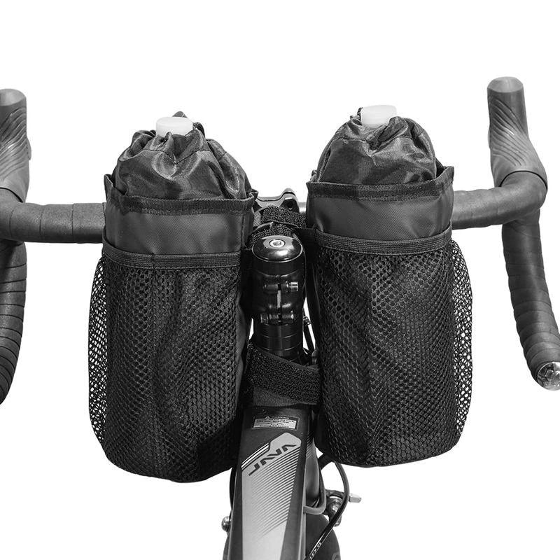 Premium insulated cycling water bottle carrier bag with adjustable strap and three-point fixing for stability