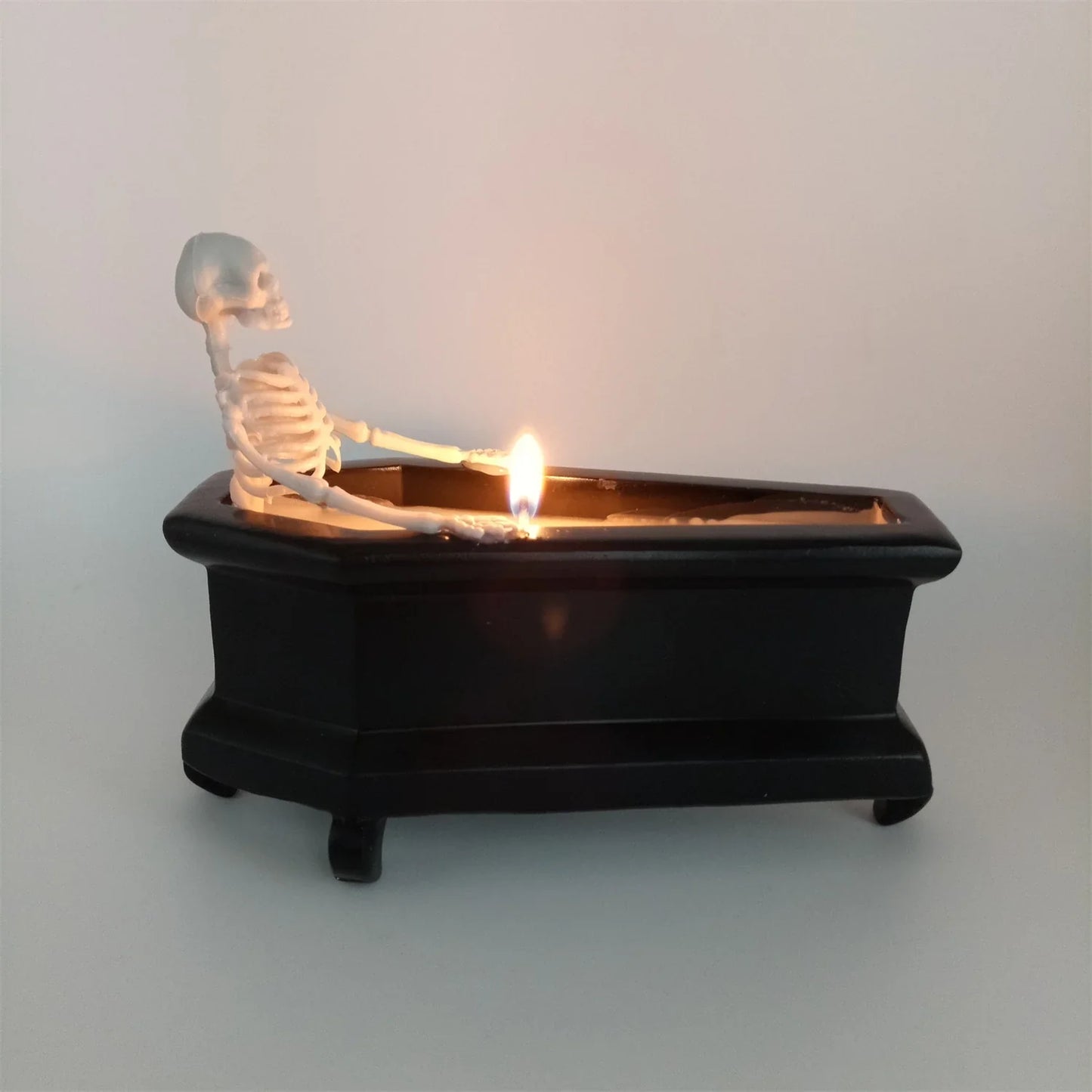 Meticulously crafted resin and wax Bubble Bath Skeleton Halloween decoration with enchanting details