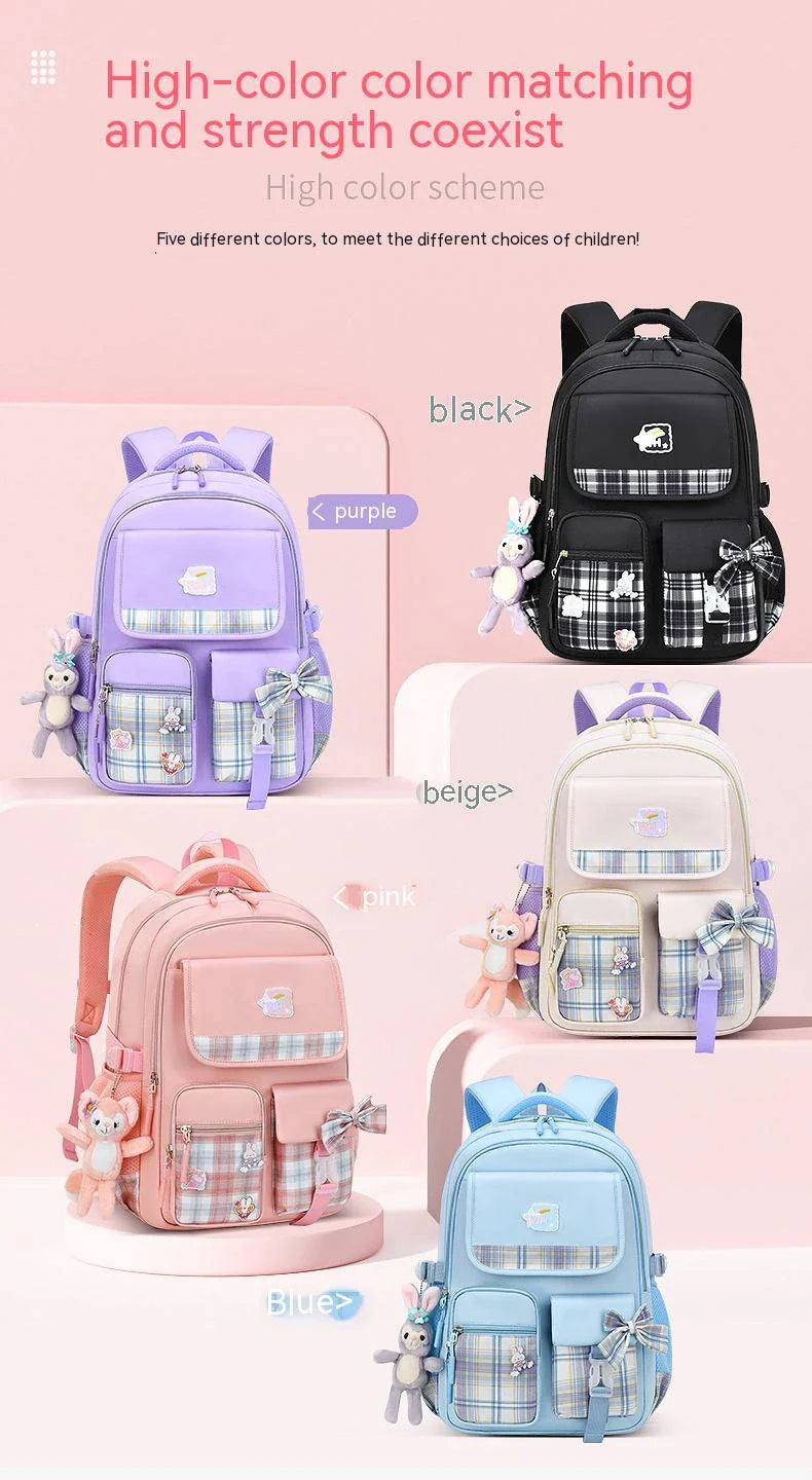 Charming children's backpack with cartoon design, ample capacity, and lightweight nylon construction