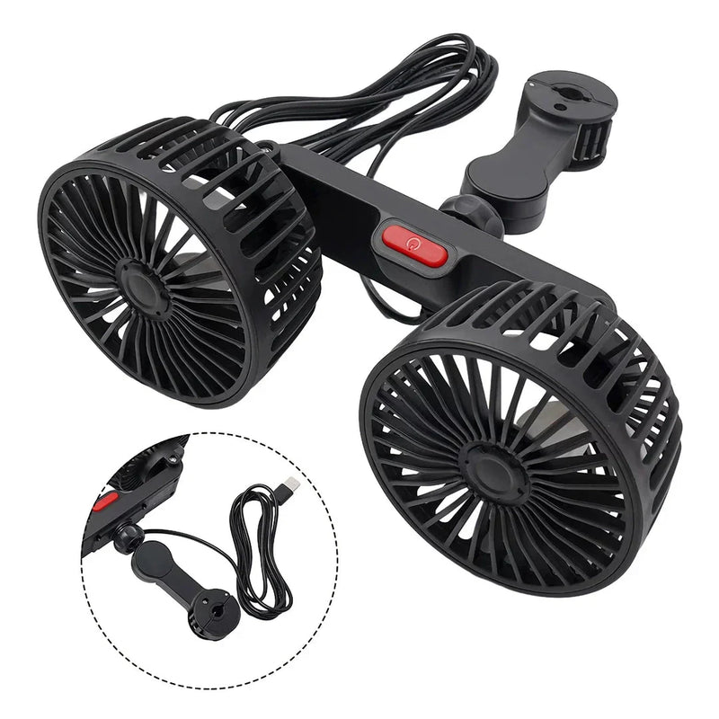 GiftHome UK Powerful Dual-Head Car Seat Cooling Fan for Ultimate Comfort