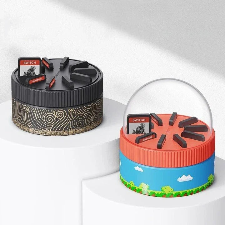 Rotating game card case for Nintendo Switch with 10 slots for storing game cards
