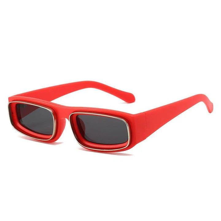 Stylish Small Rectangle Punk Sunglasses with an edgy, retro-inspired design and UV400 protection