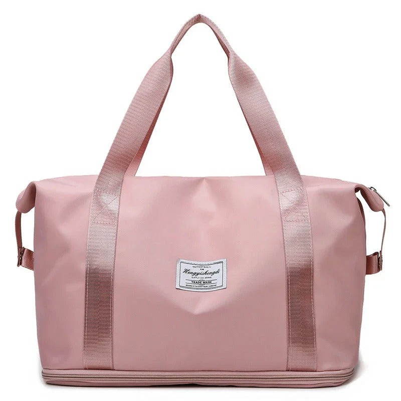 Large capacity travel bag with multiple pockets for fitness, gym, and outdoor activities