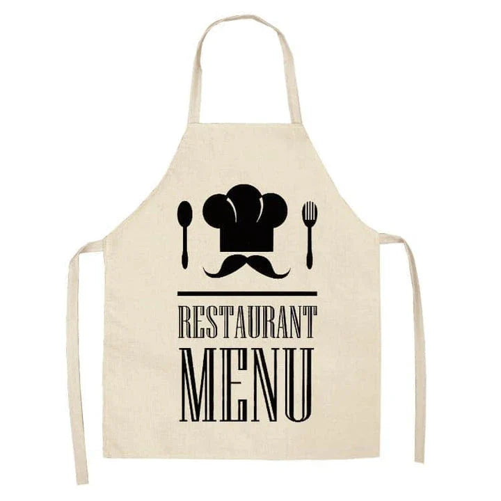 Premium Cotton and Linen Apron in Blue, Green, Grey, and White colors for the modern British kitchen