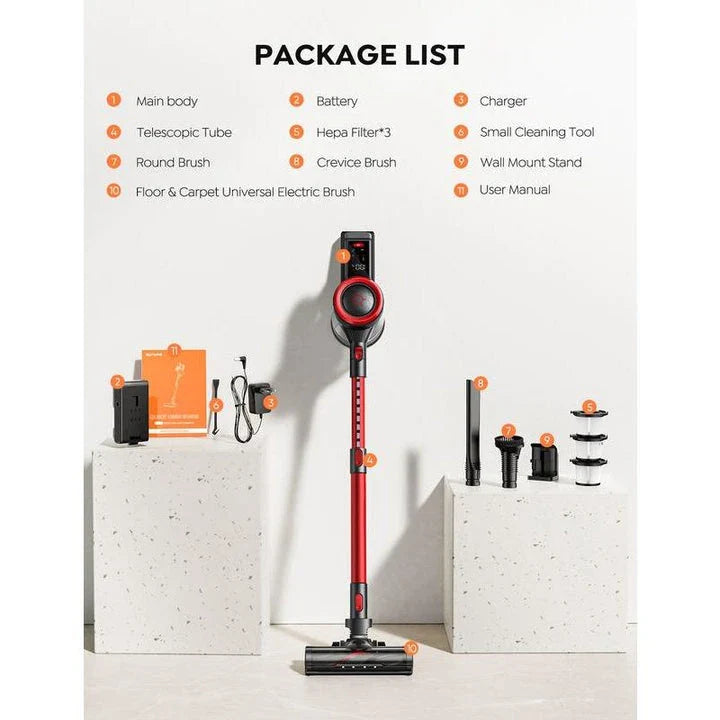 BUTURE 38KPa Cordless Handheld Vacuum Cleaner with powerful suction, smart touch screen, and long-lasting battery life
