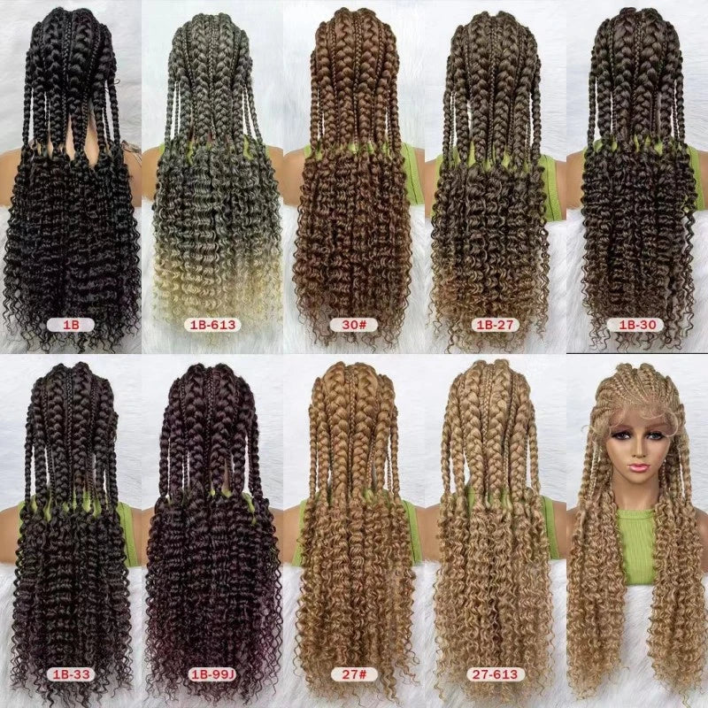 Luxurious lace braided African wig in various colour options, handcrafted for a natural, sophisticated look