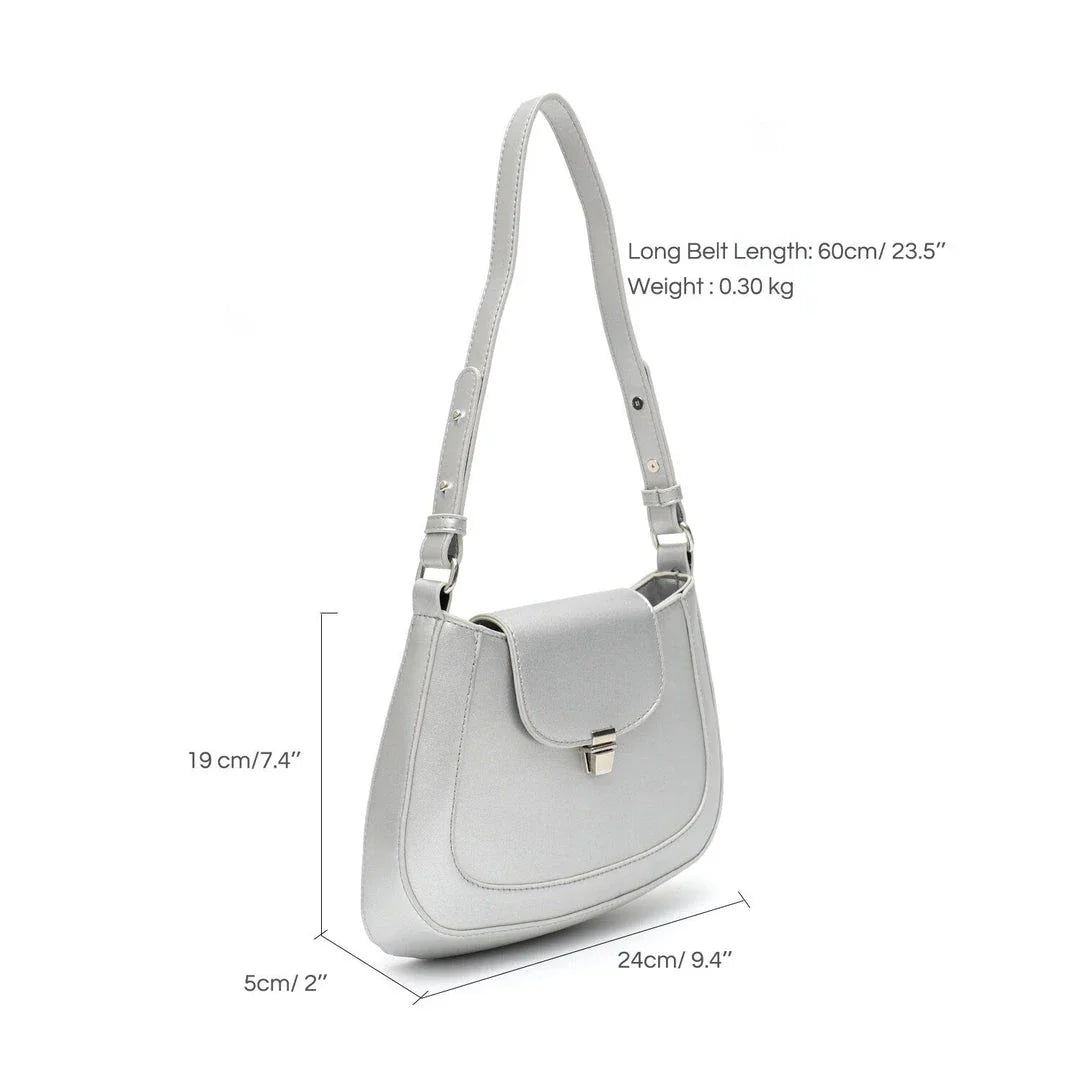 Elegant and versatile vegan leather shoulder bag with adjustable strap, flap cover, and interior pockets for modern British women